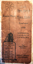 1934 Continental Casualty Railroad Man's Train Service Time Book used picture