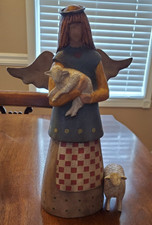Demdaco Farmhouse Folk Angel & Sheep Sculpture 2011 picture