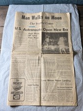 1969 Seattle Times Newspaper Man Walks on Moon Apollo 11 Landing July 21 picture