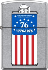 Zippo Bicentennial Fuel Can American Flag 76 1776 - 1976 Street Chrome Lighter picture