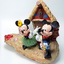 Rare Retired Disney Parks Mickey & Minnie Tiki Hula  Figurine picture