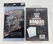 (100) Ultra Pro Silver Age Size Comic Book Bags and Acid Free Backing Boards picture
