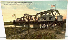 BROWNSVILLE, TEXAS/MATAMOROS, MEXICO-International Bridge Between Antq. Postcard picture