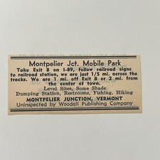 Montpelier Jct. Mobile Park in Vermont 1974 Ad TAK6-S114 picture
