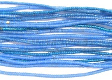 Antique Vintage Small 2-3mm Round Blue Glass African Trade Beads (10 strands) picture
