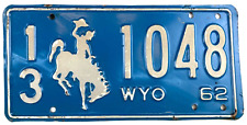 Wyoming 1962 License Plate Vintage Auto Converse Co  Man Cave Collector Decor picture