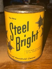 Vintage Can Steel Bright Polish Paper Label Full NOS SHIPS FREE IN THE USA picture