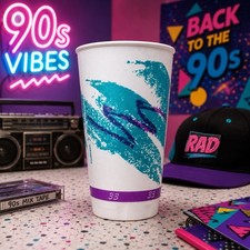 Rare Vintage 90s Sweetheart Jazz Design 33oz Styrofoam Cups - 40 count New picture