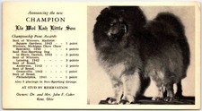 Postcard 1943 Champion Chow Chow Dog; Lle Wol Lah Little Son; Kent Ohio OSg picture