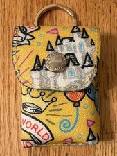 Disney Parks Dooney & Bourke Yellow Letter Sketch Key Fob Holder Castle picture