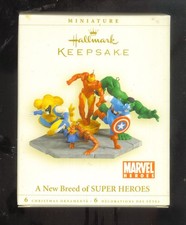2006 Hallmark Marvel A New Breed of Super Heroes Miniature Ornaments Set of 6 picture