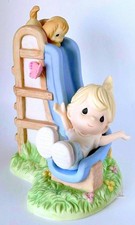 Precious Moments A Love That Keeps On Growing Girl on Swing Puppy Figurine 1993 picture