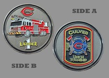 Union Township Fire Dept Culver Indiana Ladder 1 Challenge Coin  1#28 picture