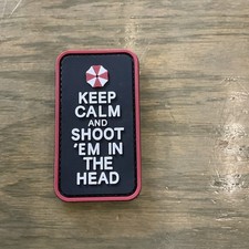 Umbrella Keep Calm PVC Patch Hook & Loop Uniform Waterproof picture