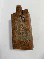 Vintage Old Antique Handmade Beautiful Engraved Rare Wooden Jewelry Or Spice Box picture