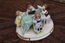 Scheibe alsbach German porcelain group statue children at the table 1950s picture