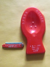 VTG FARM SEED CORN E.W. DOUBET HYBRID HANNA CITY ILLINOIS BAG KNIFE & SPOON REST picture
