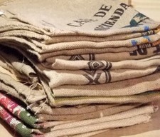 10 used burlap coffee bags picture