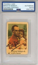 1957 Dutch Film Stars Couples Brigitte Bardot Card SIGNED PSA DNA COA Autograph picture