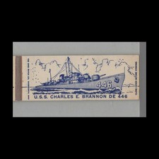 Matchbook Cover - US Navy Ship - USS Charles E. Brannon DE-446 picture