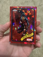 2025 Topps Chrome Marvel Sapphire Iron Man #1 ALPHA Red 1/5 picture