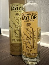 Colonel E.H. Taylor  Cured Oak Empty Bottle & Tube Rare - Excellent Condition  picture