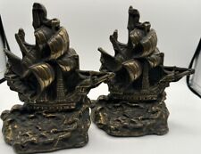 Bookends Ships Armor Bronze-National Metalizing Sailing Nautical Vanderdeken picture