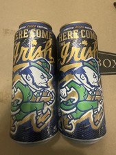 2026 14.9 OUNCE GUINNESS NOTRE DAME BOTTOM OPENED BEER CAN LOT of TWO RARE picture