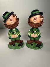 Lot of 2 Vintage 2003 St Patricks Day Leprechaun Bobblehead Figure Jo-Ann Stores picture