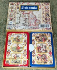 Vintage Britannia Britain Map Country Piatnik Playing Cards Two Decks picture