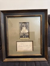 Shirley Temple 9/28/1936 Rare Early Autograph On Card Framed UV Glass picture