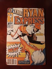 Nolan Ryan wall art tin sign Express Comic Book Inspired 8x12 Houston Astros picture