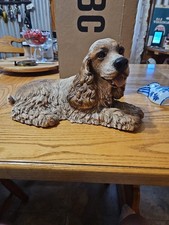 Vintage HOMCO Resin Cocker Spaniel Dog Statue Figurine 1986 Large 7