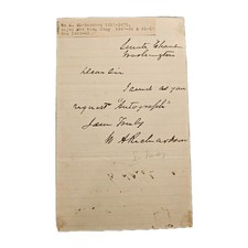 1860s Senator William A. Richardson Autograph Letter Signed – Mexican War Vet picture