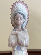 Lladro  American Indian Boy #6192 RETIRED No Box Mint Condition Rare Design picture
