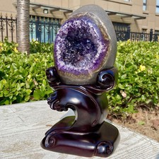 4.98LB Natural beautiful amethyst Dinosaur egg Quartz Crystal specimen healing picture