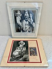 2 Lou Jacobs Clown Autographed Signed Barnum Circus Photos  Under Glass 1989 picture