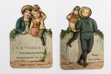 1880s antique S.B. THING & CO albany ny BOOTS SHOES die cut TRADE CARD AD  picture