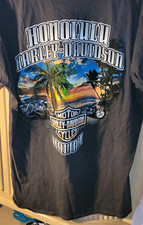 Harley-Davidson Motor Cycles Honolulu Hawaii Skull Graphic T-Shirt Size Large picture