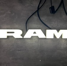 2019–2025 RAM 2500 3500 4500 Lighted Grille Emblem – LED Front Badge, Black Fini picture