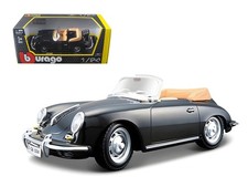 Bburago 1/24 Porsche 356B Cabriolet 1961 Black Diecast Collectible Model Car picture