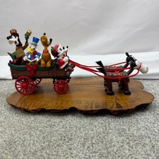 Vintage 1999 Ertl Disney Horse & Wagon Carolers Mickey Mouse & Gang *Repaired picture