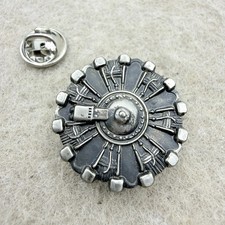 Vintage Pratt & Whitney Aircraft Radial Engine Pin Badge Silver Tone picture