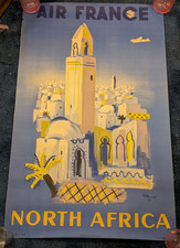 Air France North Africa Poster • Villemot • Original 24.5