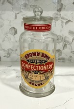 Vintage Brown Bros Mint Humbugs Confectionery Glass Shop Jar Early 20TH C 13