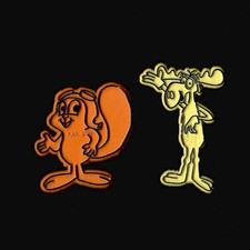 Rocky and Bullwinkle Vtg Flexible Rubber Fridge Magnet Lot Cartoon '70s picture