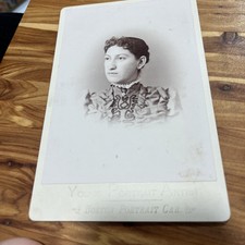 Antique Cabinet Card Photo  Beautiful Victorian Woman Boston Massachusetts picture