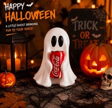 New COCA-COLA Ghost Figurine Holding Coke Can Halloween No drinks picture