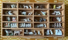 Vintage Wooden Sample Display Cabinet w Animal Miniature Germany Japan Dollhouse picture