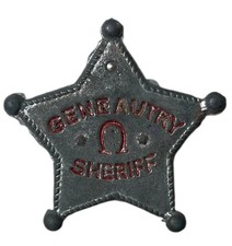 Vintage Gene Autry Sheriff Star Pinback Button Badge Western Cowboy 1940s 1950s picture